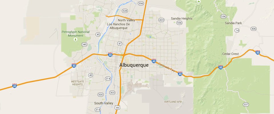 Albuquerque Dumpster Rental Service Map